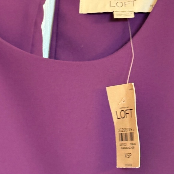 LOFT Purple Ruffle Mini Dress - Picture 3 of 4